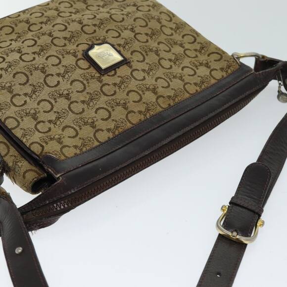 CELINE C Macadam Canvas Shoulder Bag Beige Brown - Picture 6 of 13